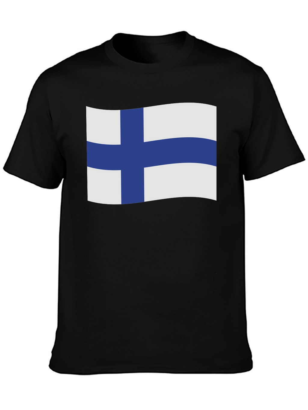 Finland Flag T-Shirt - Black Cotton Tee