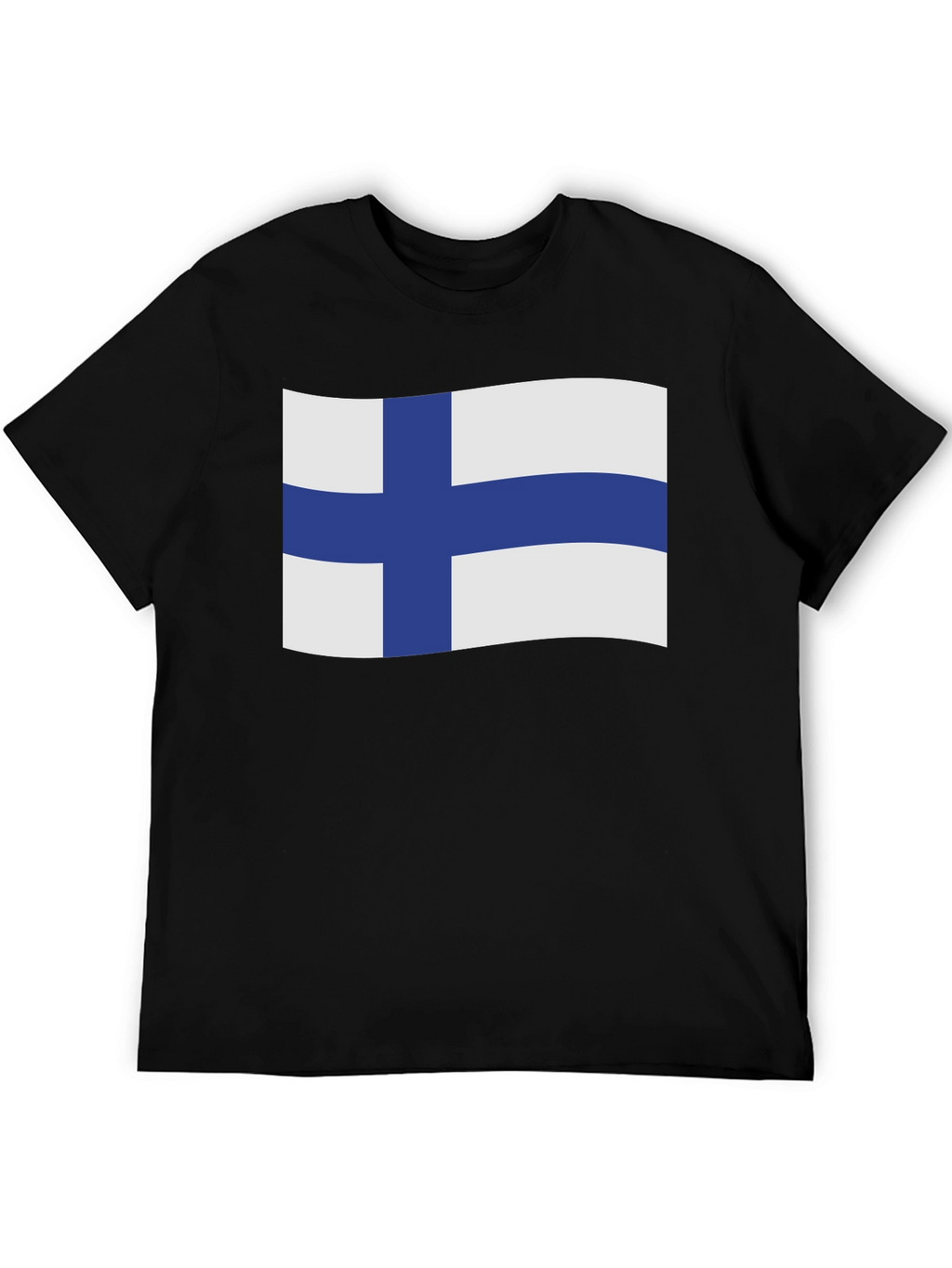 Finland Flag T-Shirt - Black Cotton Tee