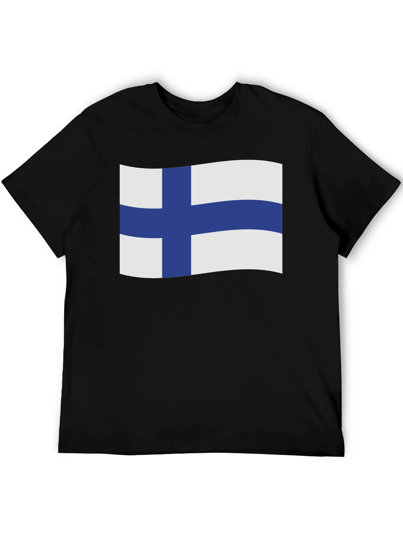 Finland Flag T-Shirt - Black Cotton Tee