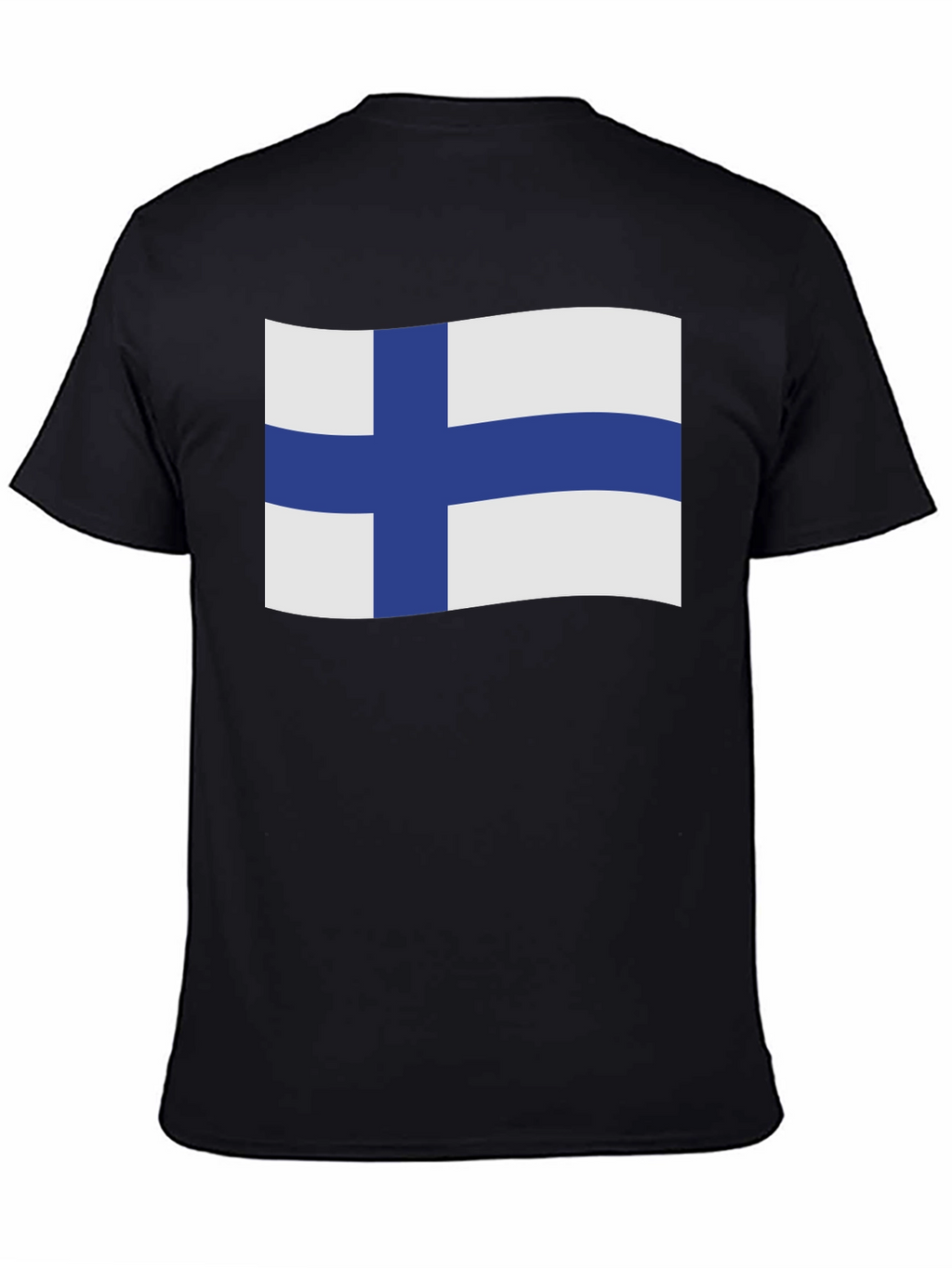 Finland Flag T-Shirt - Black Cotton Tee