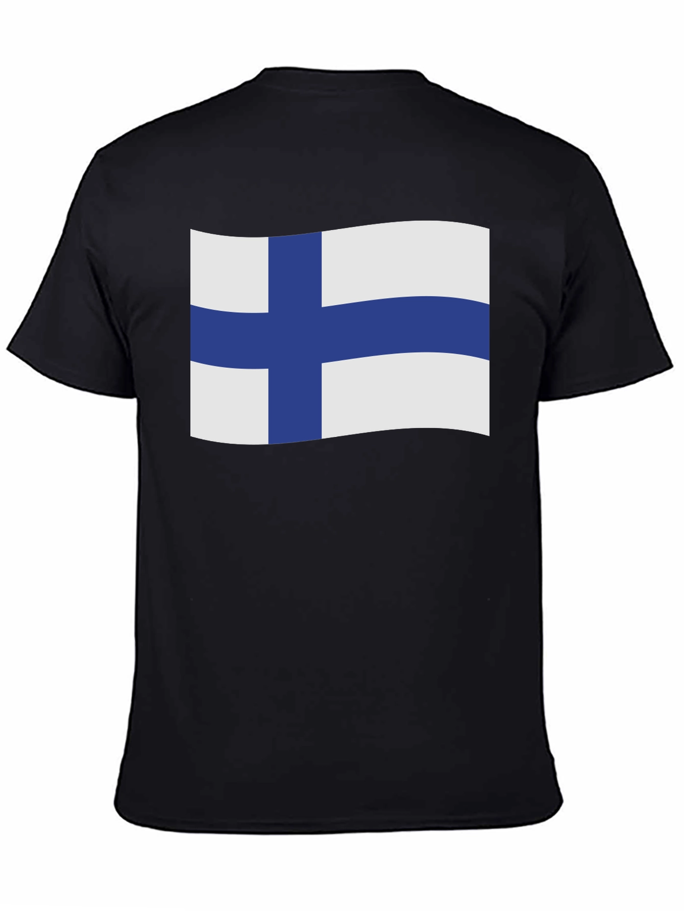 Finland Flag T-Shirt - Black Cotton Tee