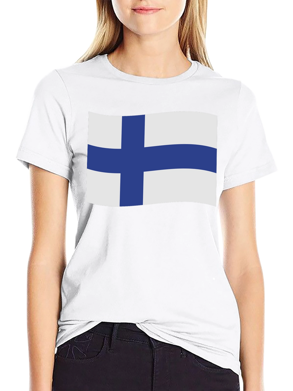 Finland Flag T-Shirt - Black Cotton Tee