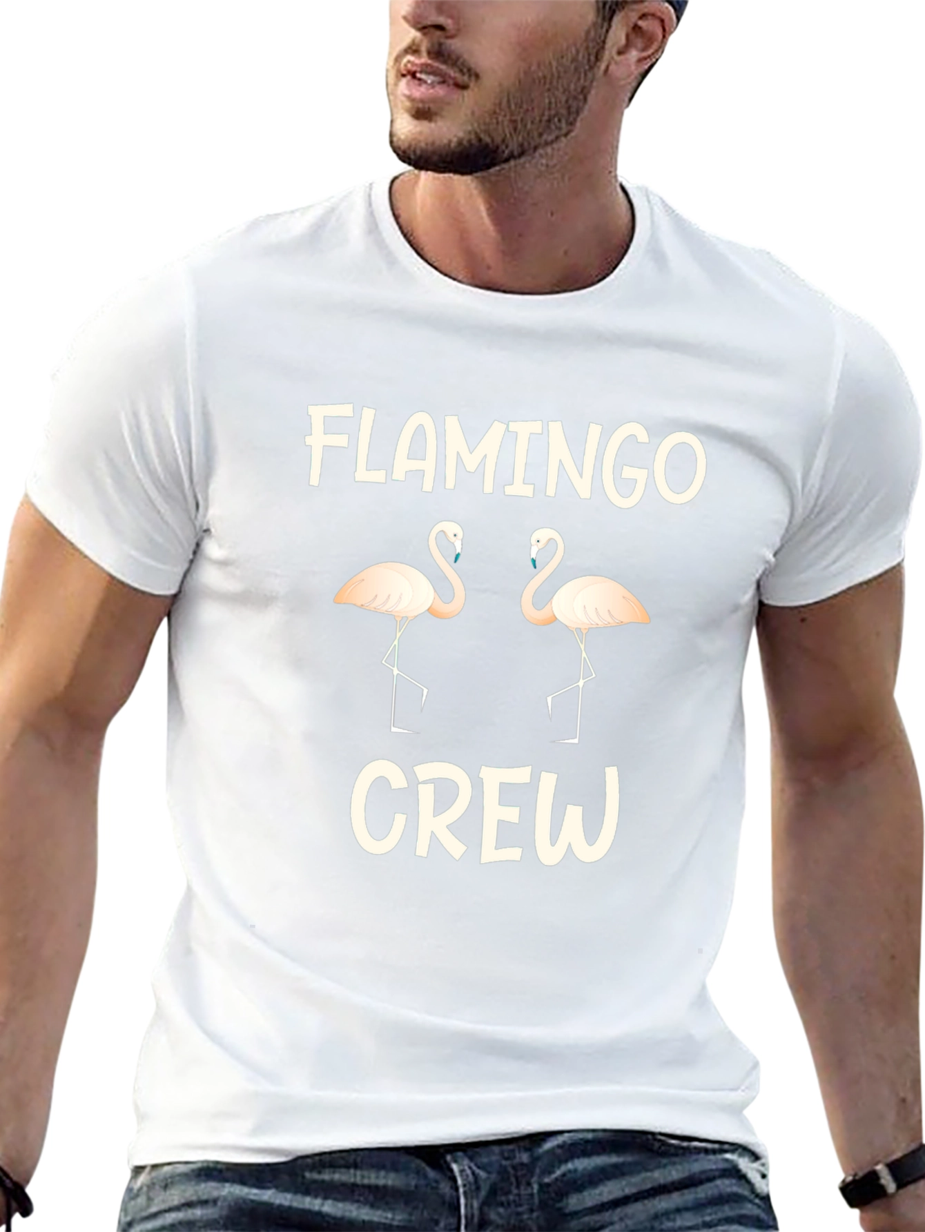 Flamingo Crew Black Graphic T-Shirt