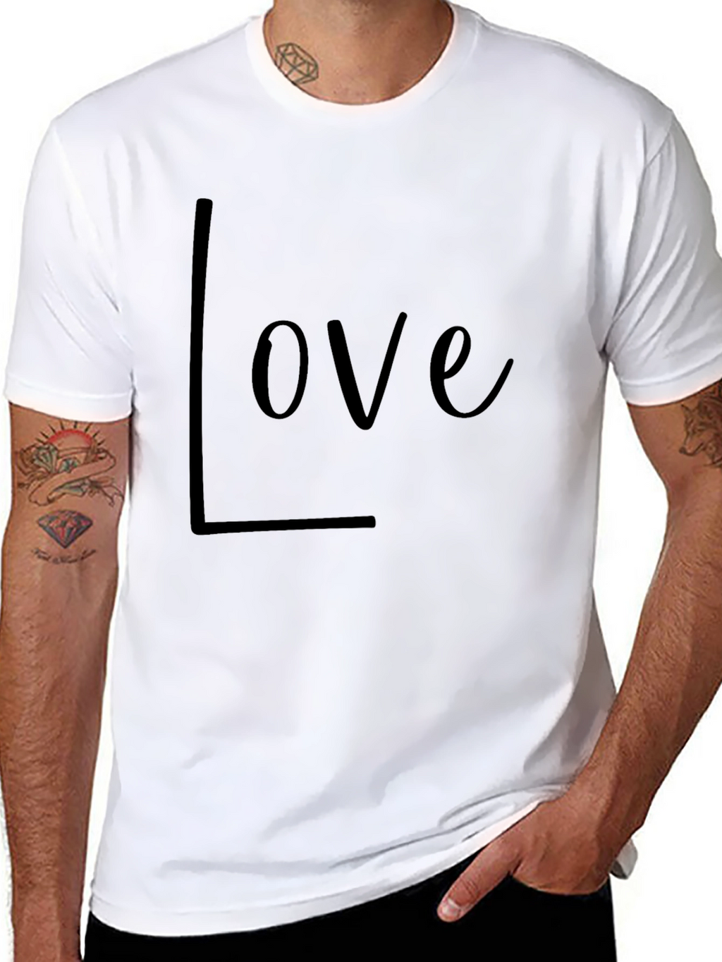 Love Graphic Print Casual Tee