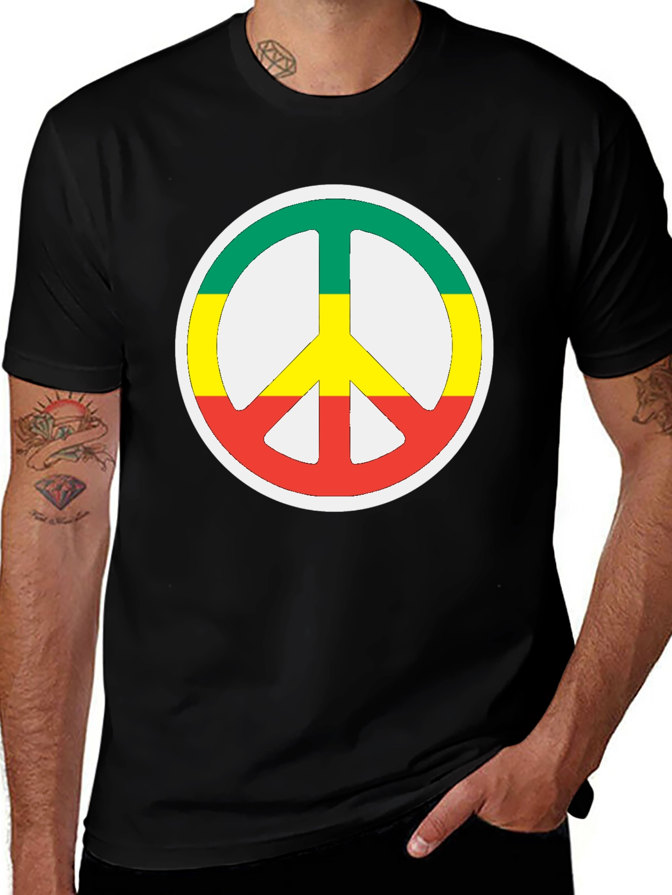 Rasta Peace Sign T-Shirt - Reggae Inspired Design