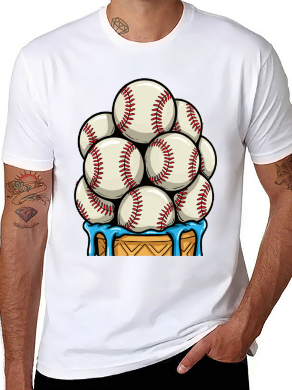Baseball Ice Cream Cone T-Shirt