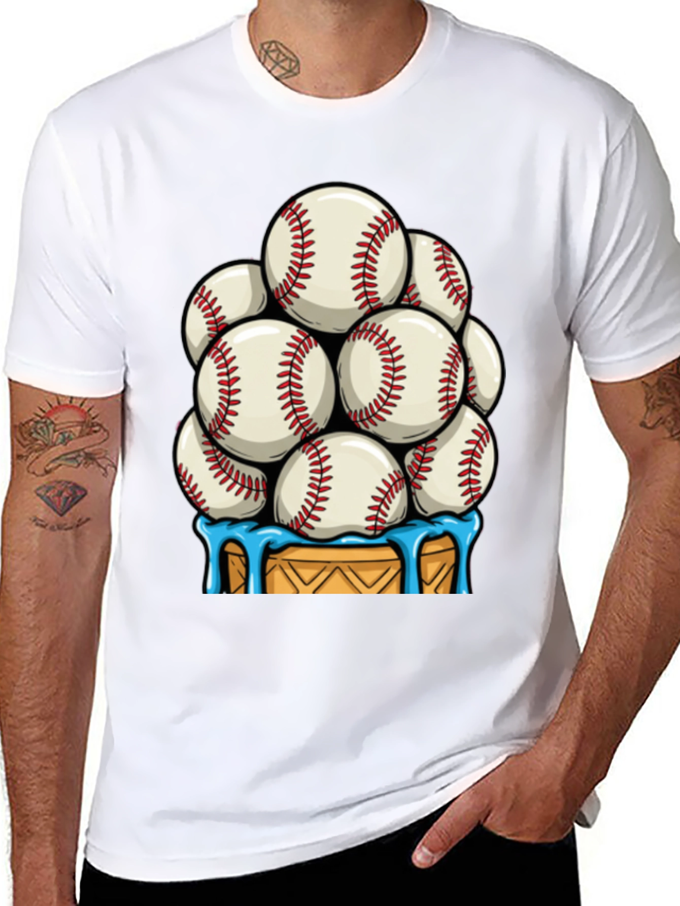 Baseball Ice Cream Cone T-Shirt