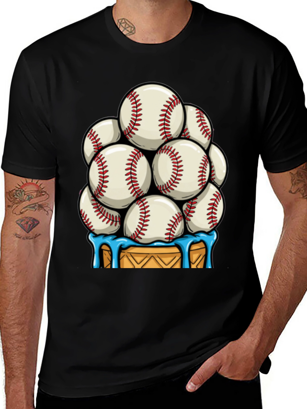 Baseball Ice Cream Cone T-Shirt