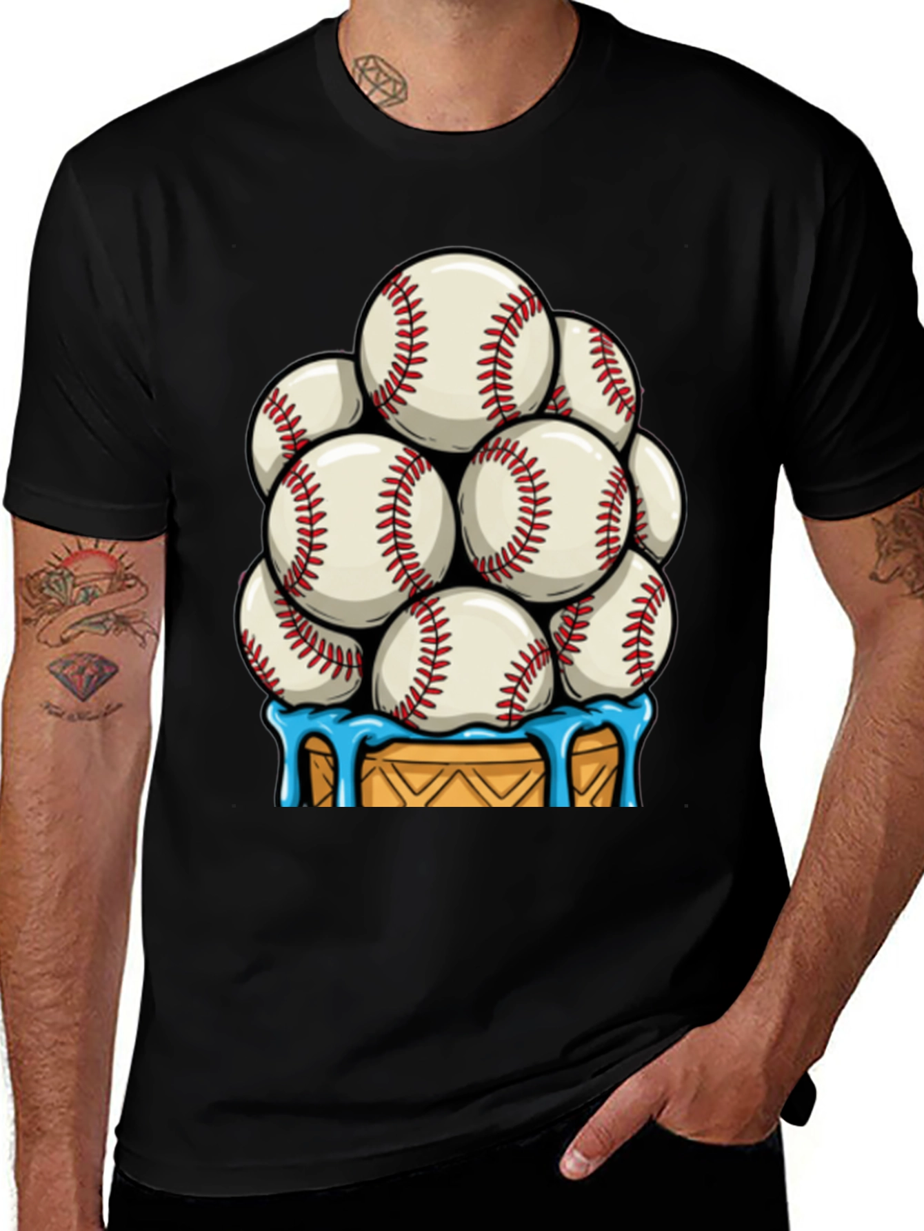 Baseball Ice Cream Cone T-Shirt