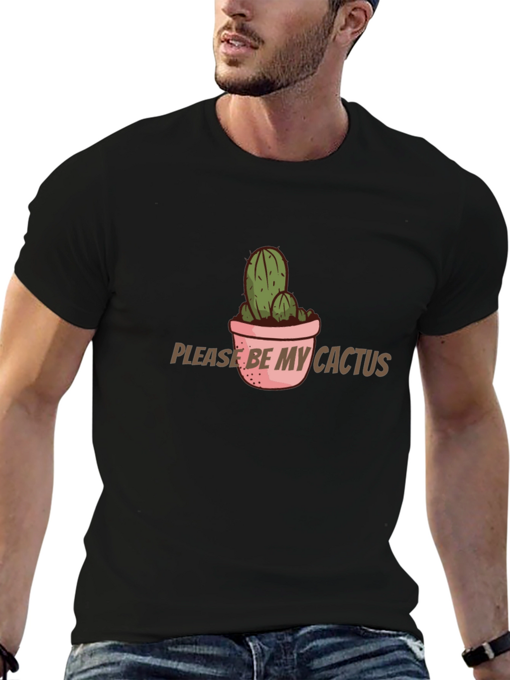 Cactus Graphic T-Shirt - Please Be My Cactus