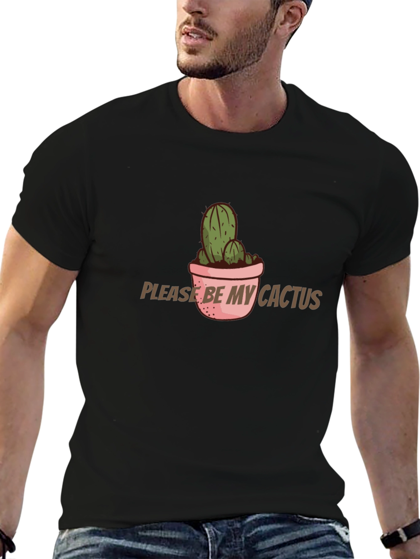 Cactus Graphic T-Shirt - Please Be My Cactus