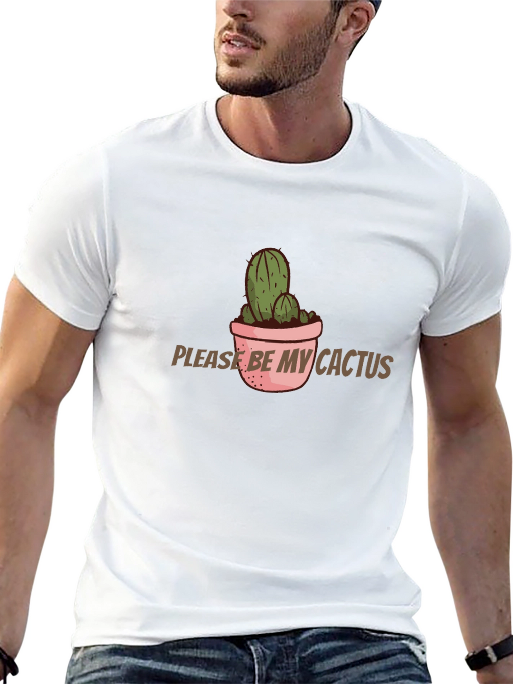 Cactus Graphic T-Shirt - Please Be My Cactus