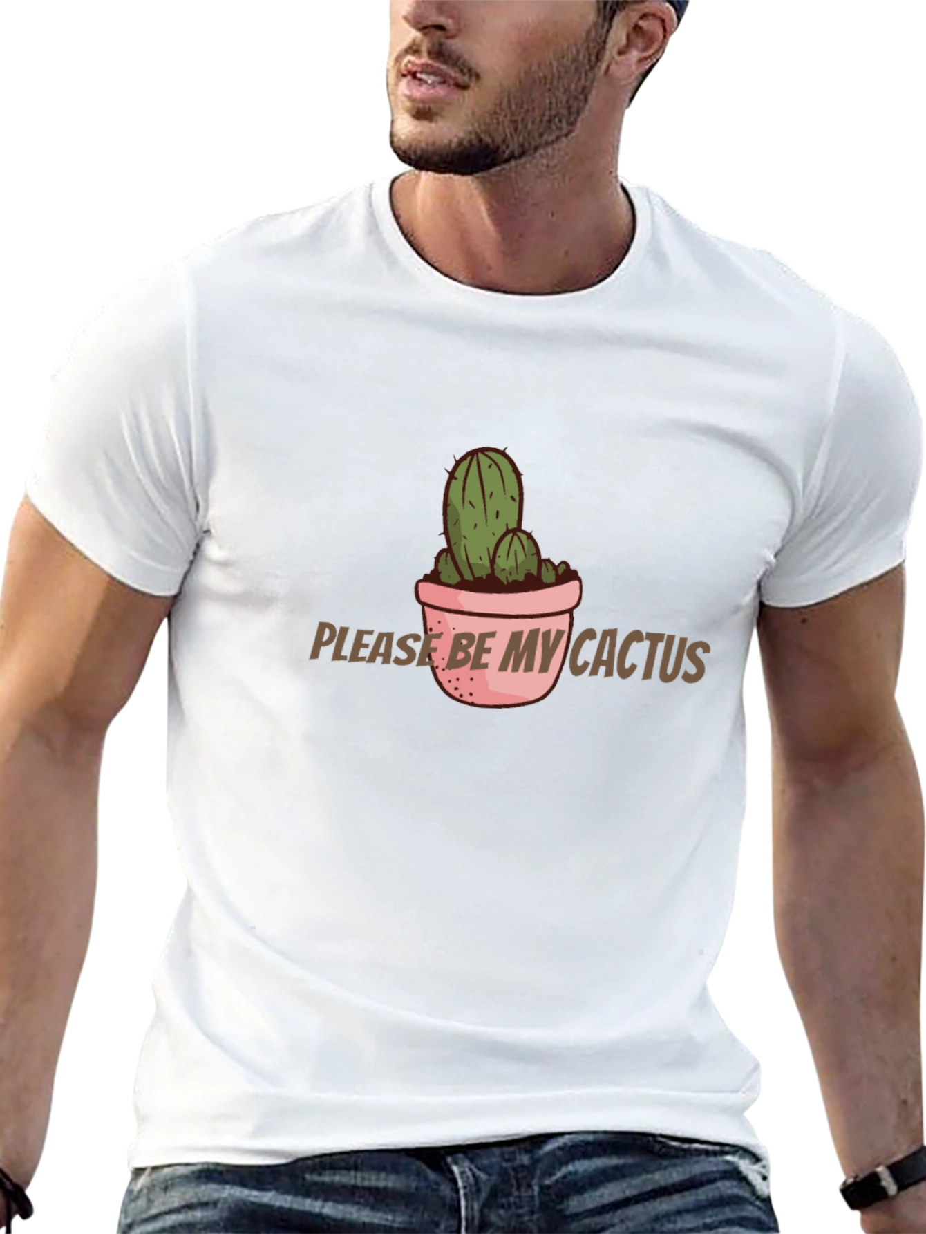 Cactus Graphic T-Shirt - Please Be My Cactus