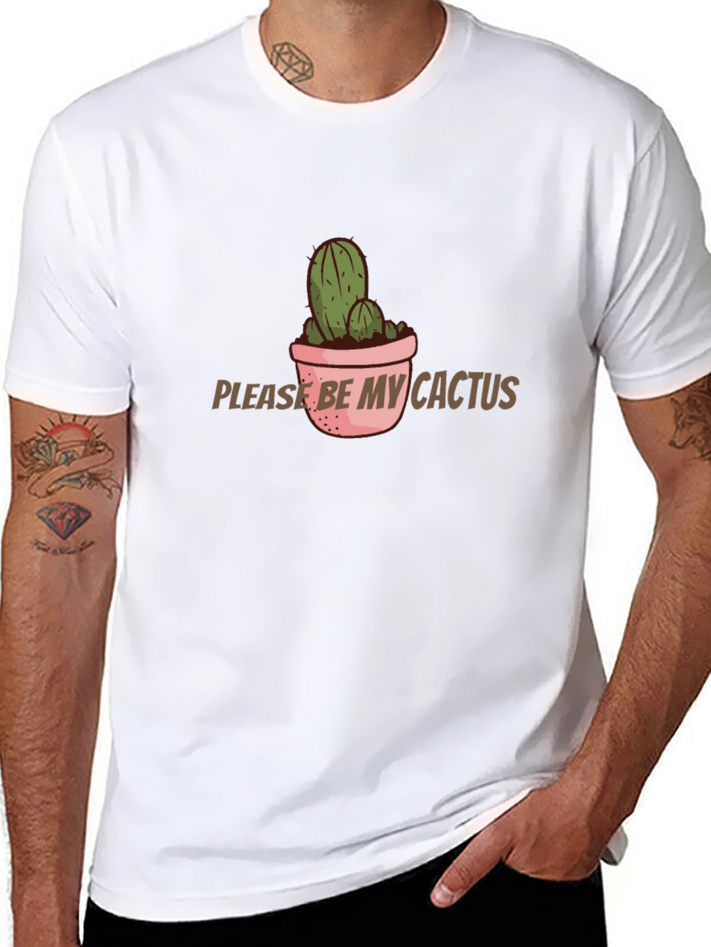 Cactus Graphic T-Shirt - Please Be My Cactus