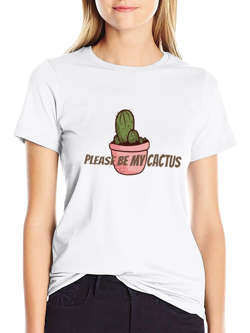 Cactus Graphic T-Shirt - Please Be My Cactus