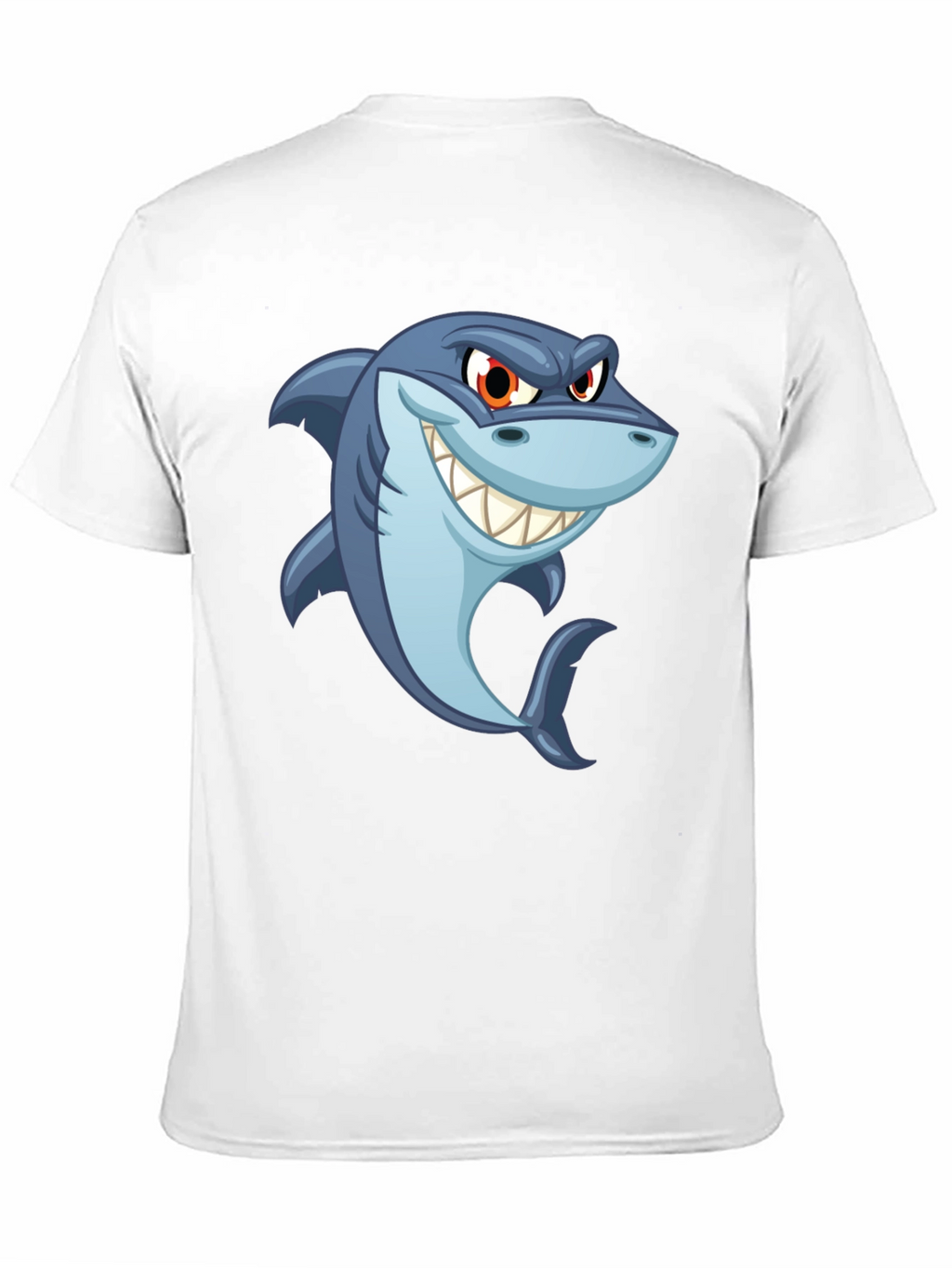 Mens Black Shark Cartoon Graphic T-Shirt