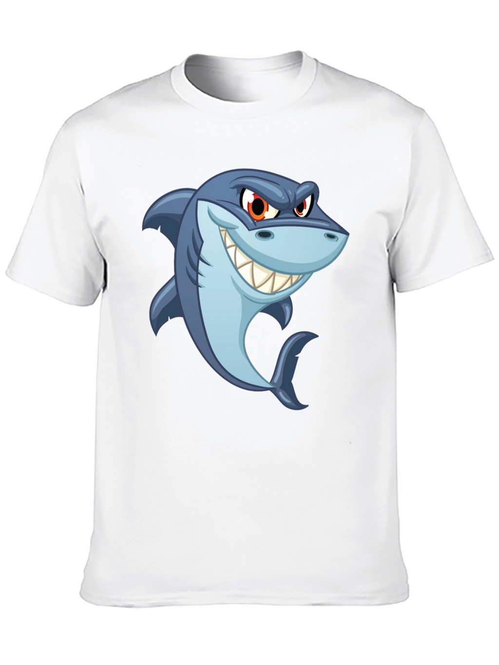 Mens Black Shark Cartoon Graphic T-Shirt