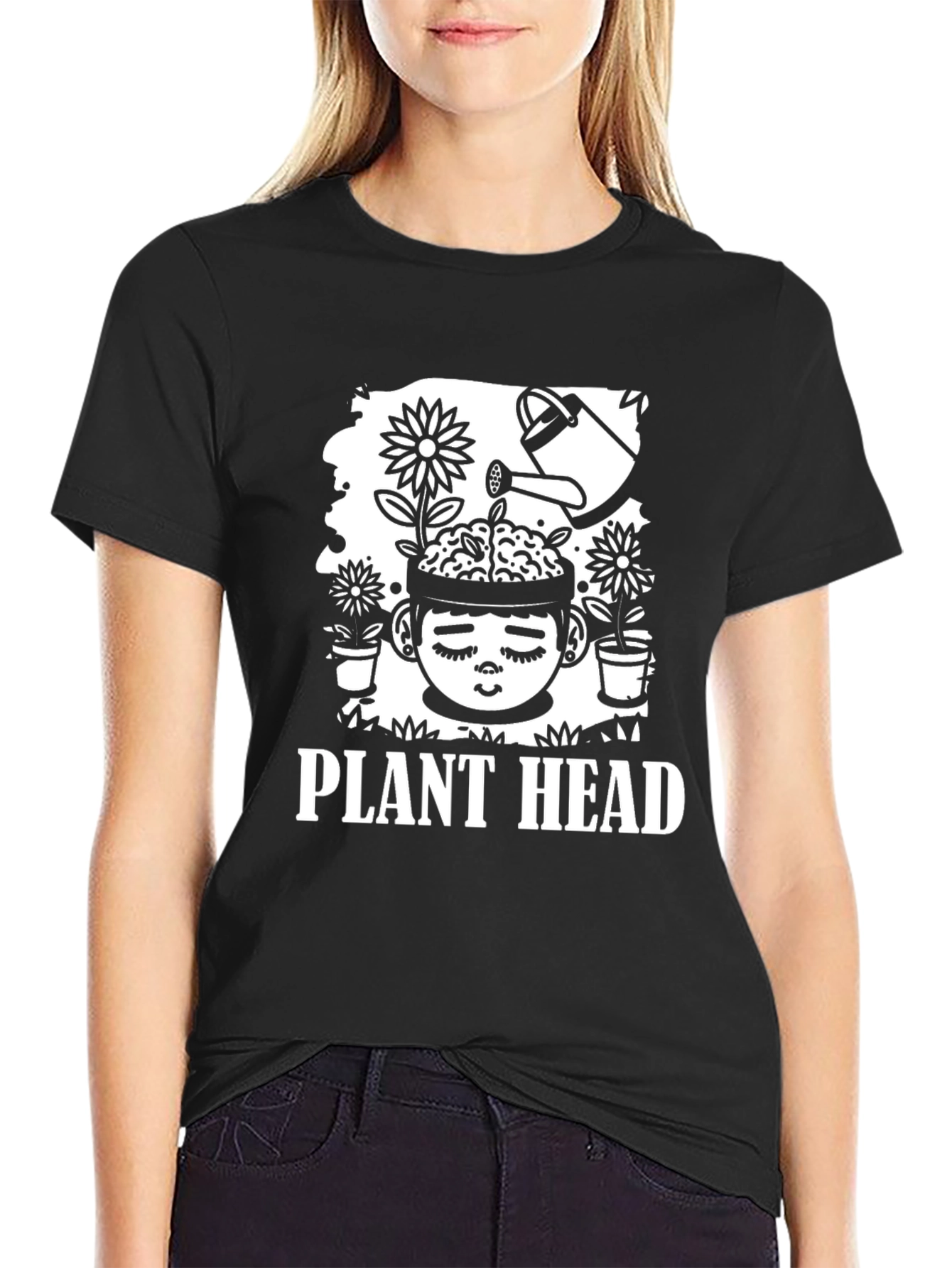 Plant Head Graphic Tee - Quirky Unisex T-Shirt