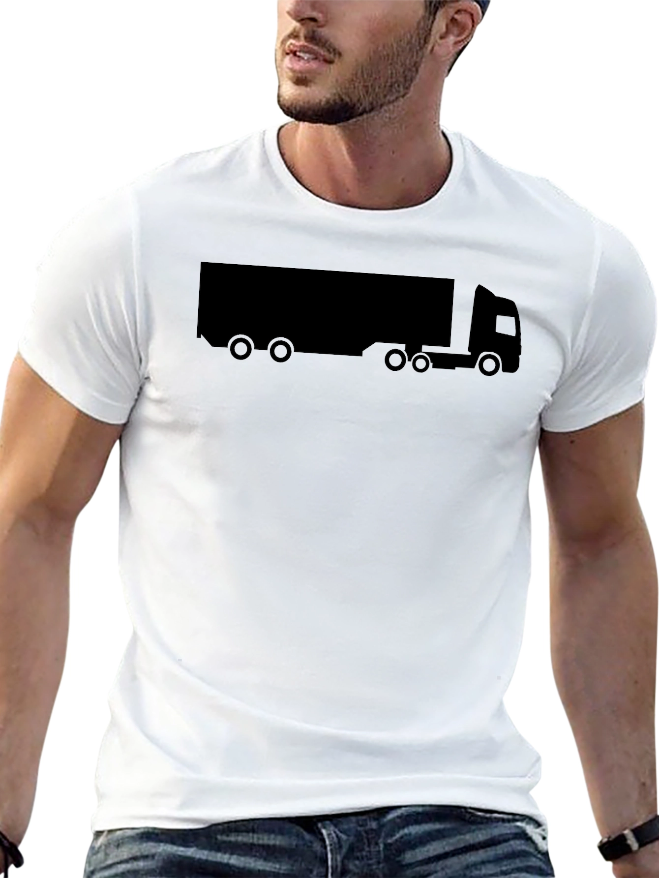 Trucker T-Shirt - Black Graphic Tee
