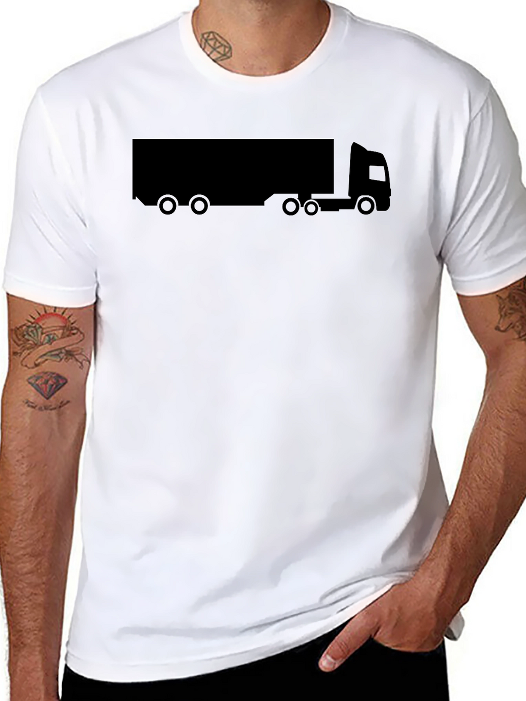 Trucker T-Shirt - Black Graphic Tee