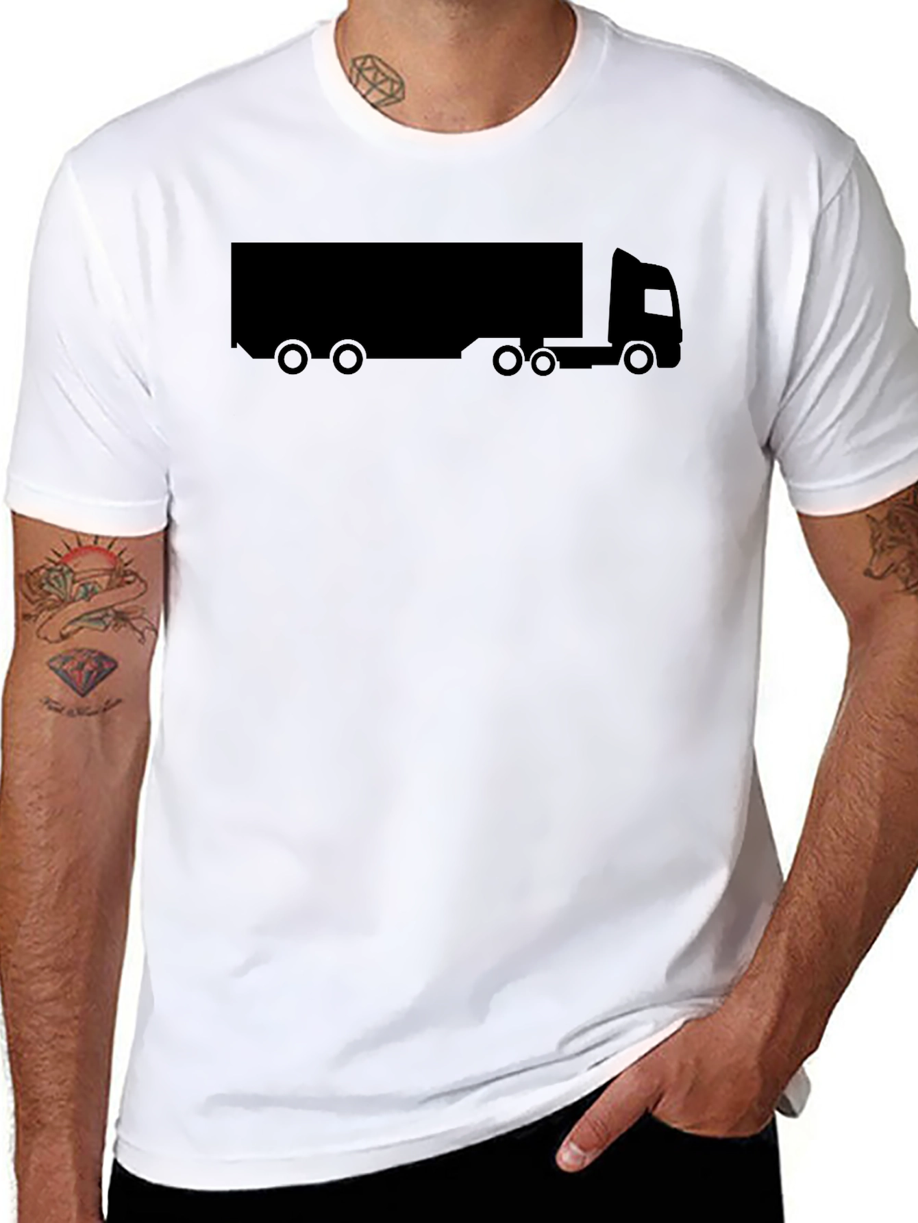 Trucker T-Shirt - Black Graphic Tee
