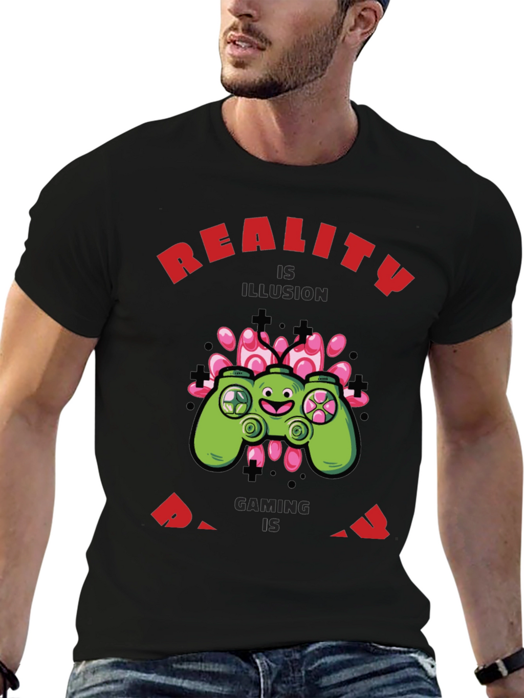 Gaming Reality Mens Black T-Shirt
