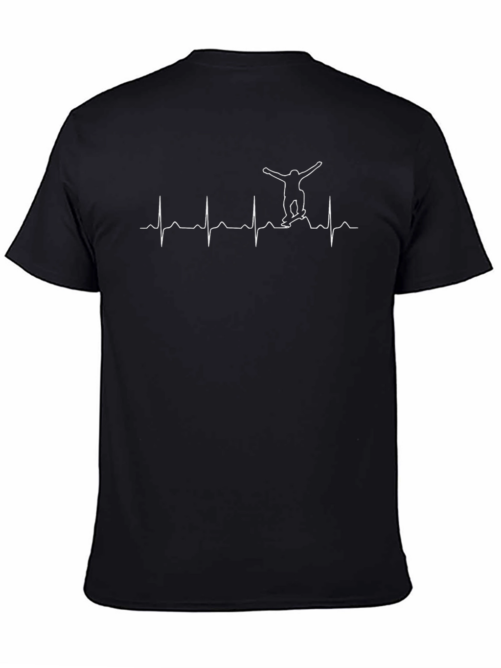 Skateboard Heartbeat T-Shirt - Black