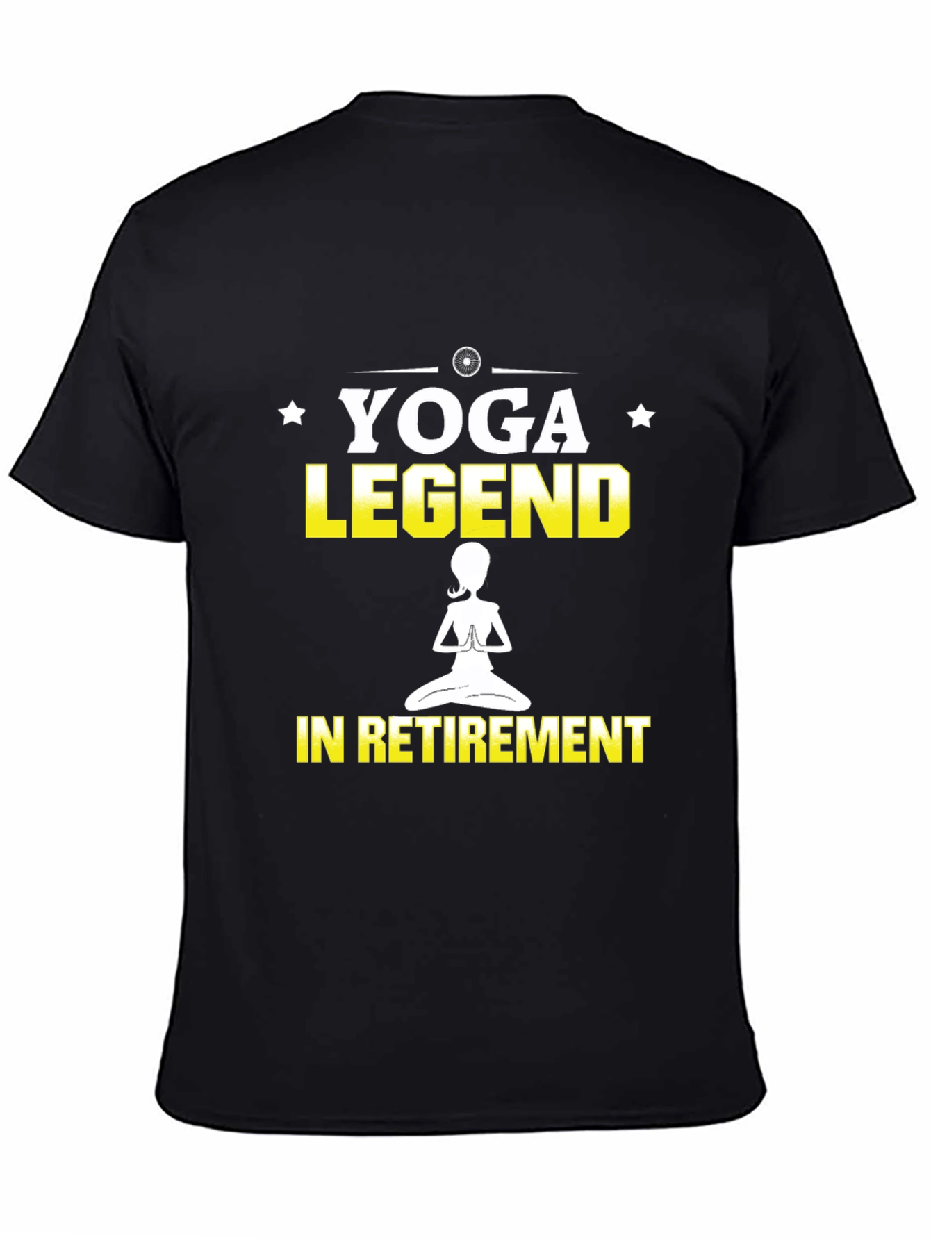 Yoga Legend in Retirement Black Graphic T-Shirt