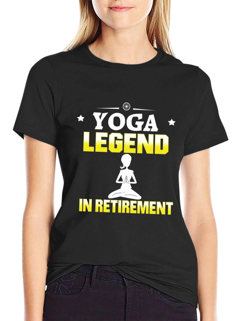 Yoga Legend in Retirement Black Graphic T-Shirt