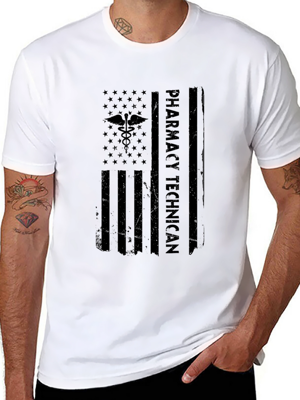 Pharmacy Technician American Flag T-Shirt