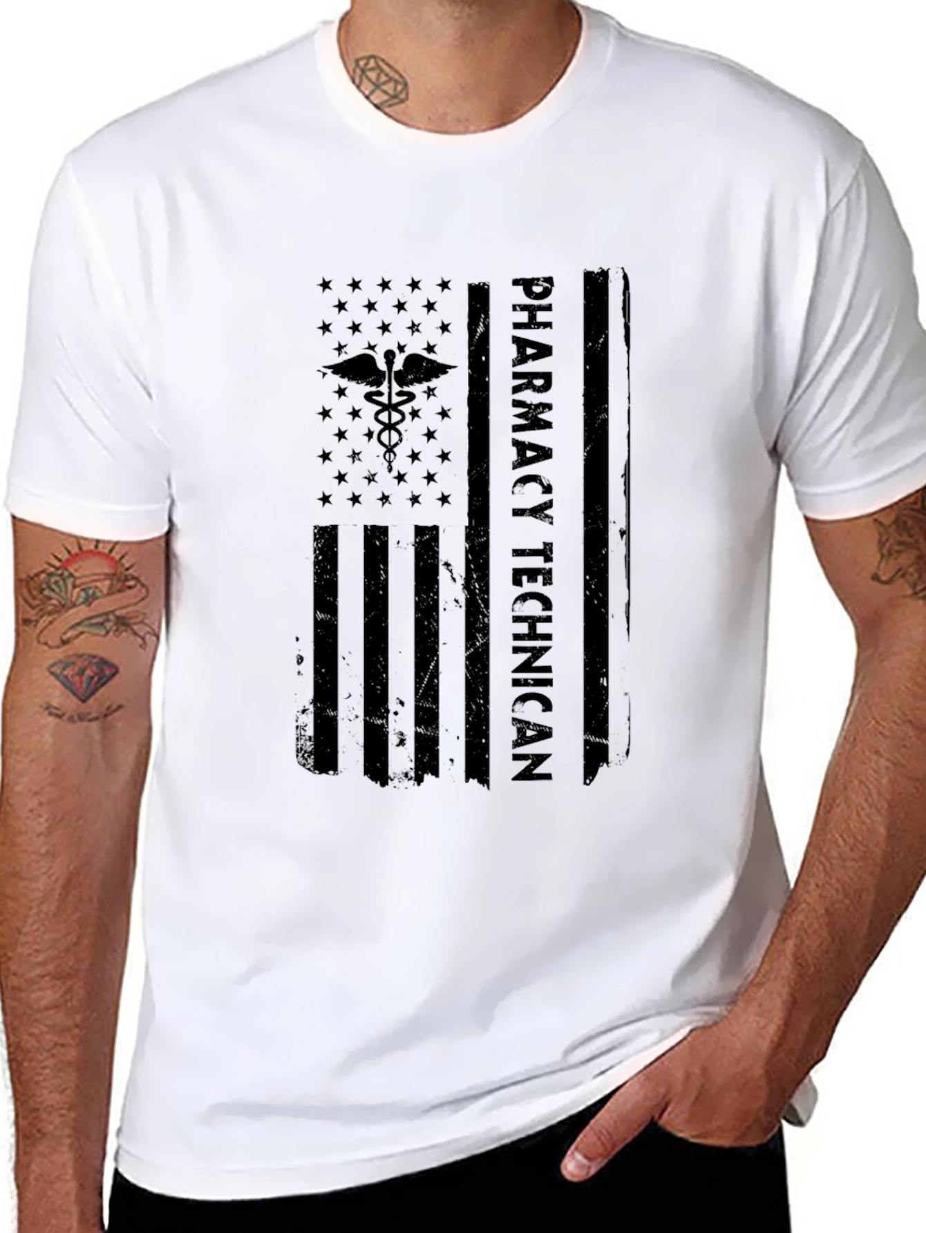 Pharmacy Technician American Flag T-Shirt