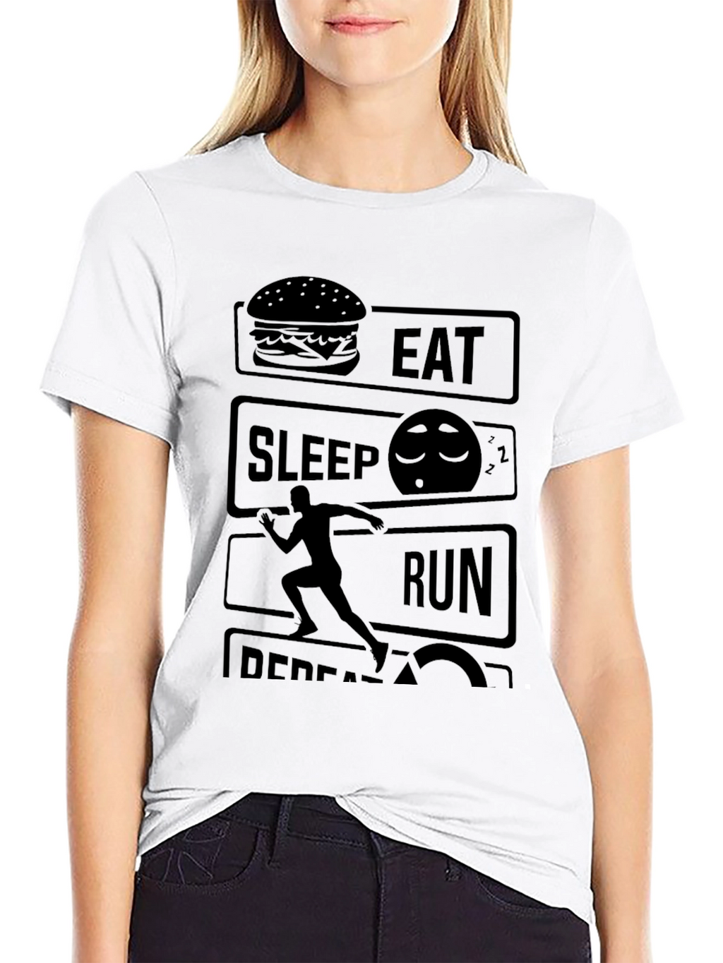 Eat Sleep Run Repeat Graphic T-Shirt