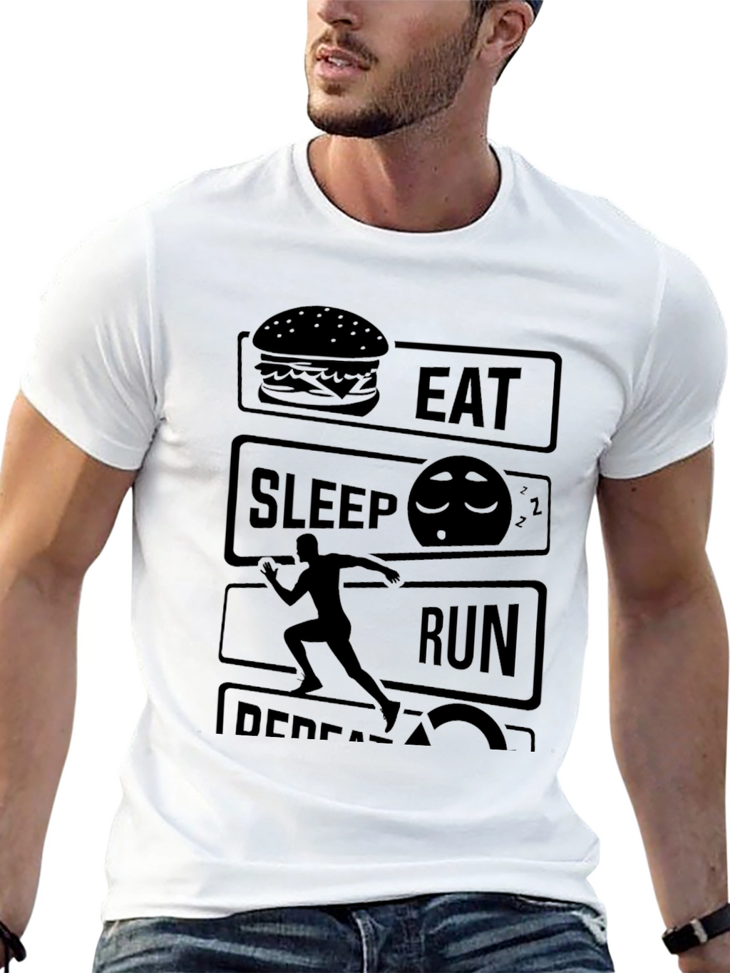Eat Sleep Run Repeat Graphic T-Shirt