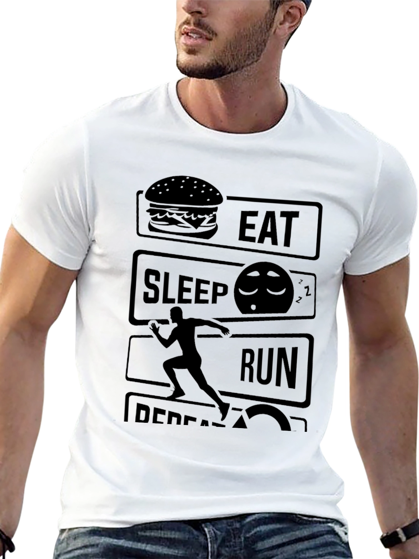 Eat Sleep Run Repeat Graphic T-Shirt
