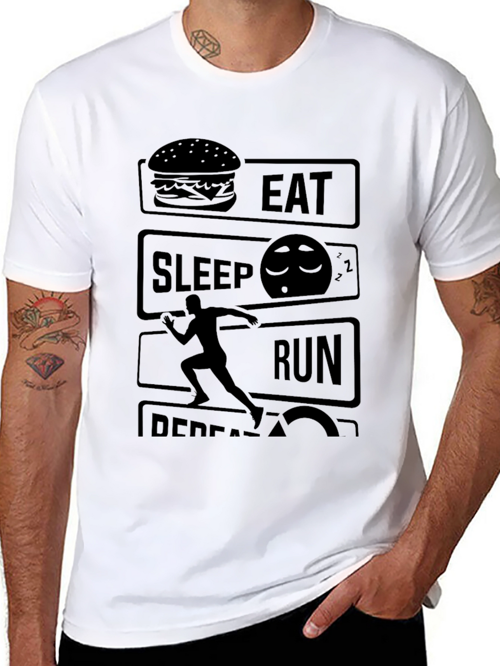 Eat Sleep Run Repeat Graphic T-Shirt