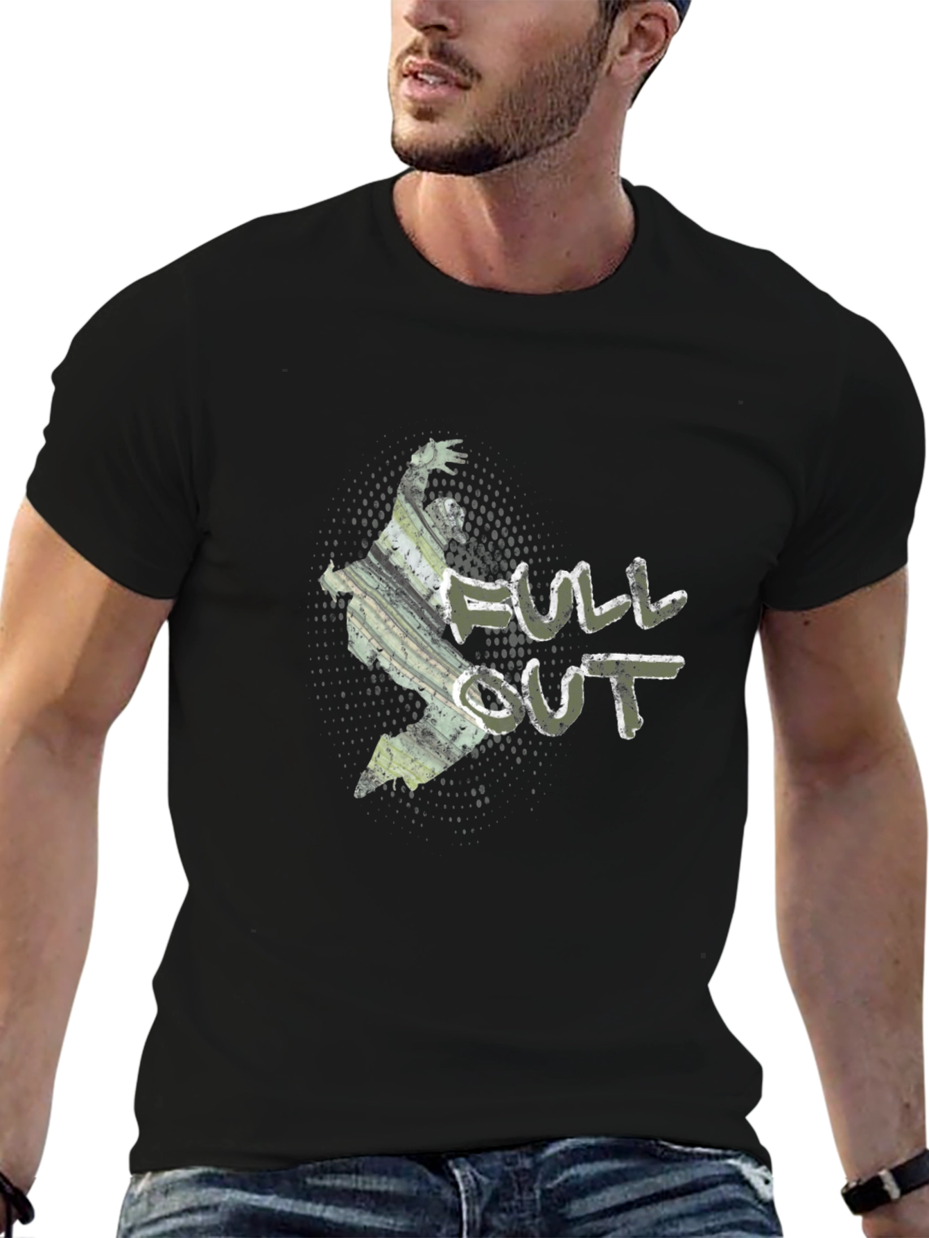Full Out Graphic Black T-Shirt