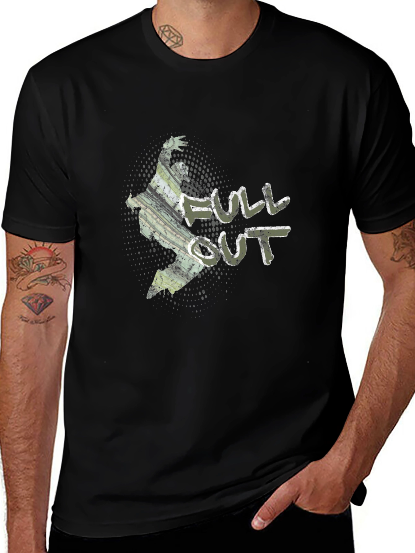 Full Out Graphic Black T-Shirt