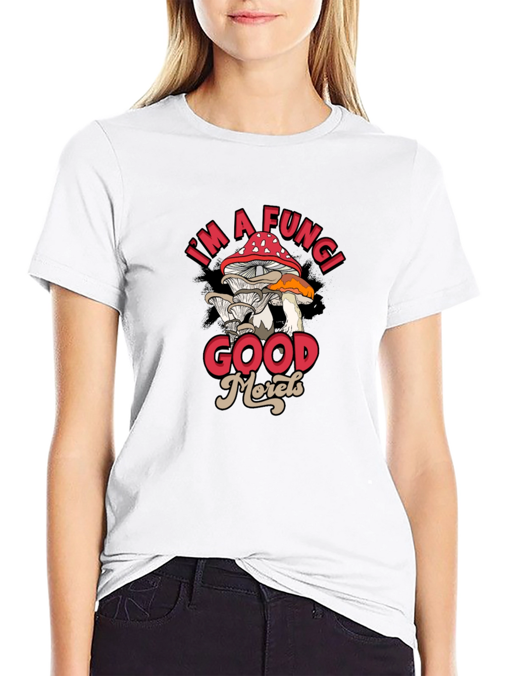 Im a Fungi Good Morels Black Graphic T-Shirt