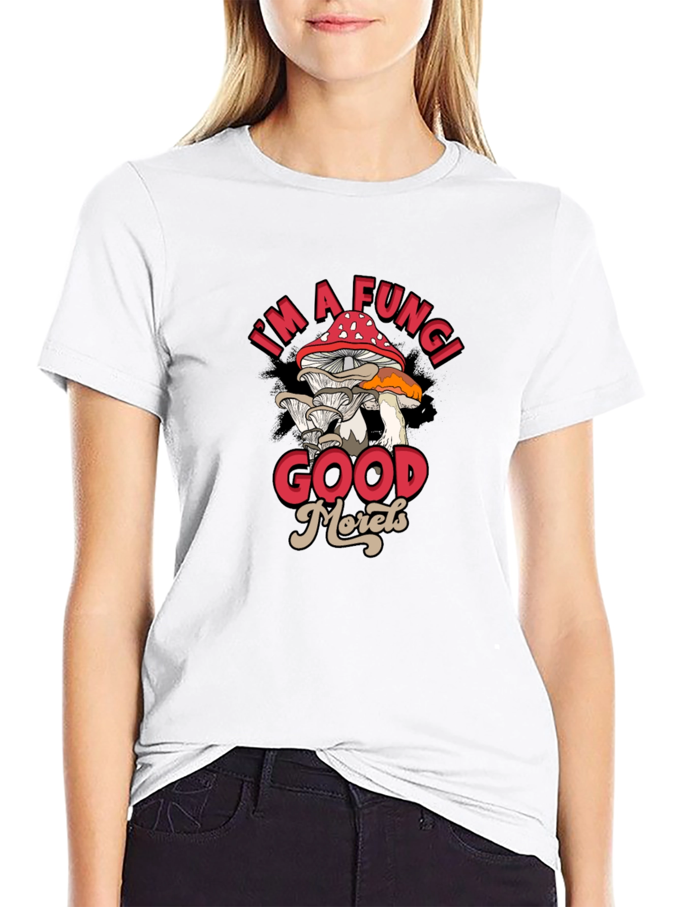 Im a Fungi Good Morels Black Graphic T-Shirt
