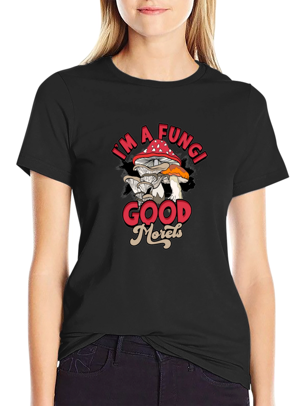 Im a Fungi Good Morels Black Graphic T-Shirt
