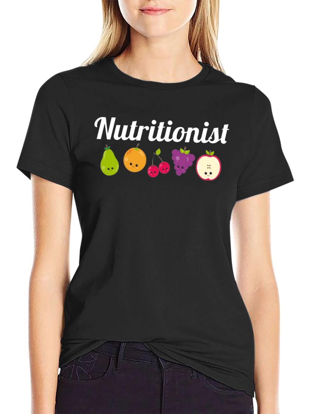 Nutritionist Fruit Graphic Black T-Shirt