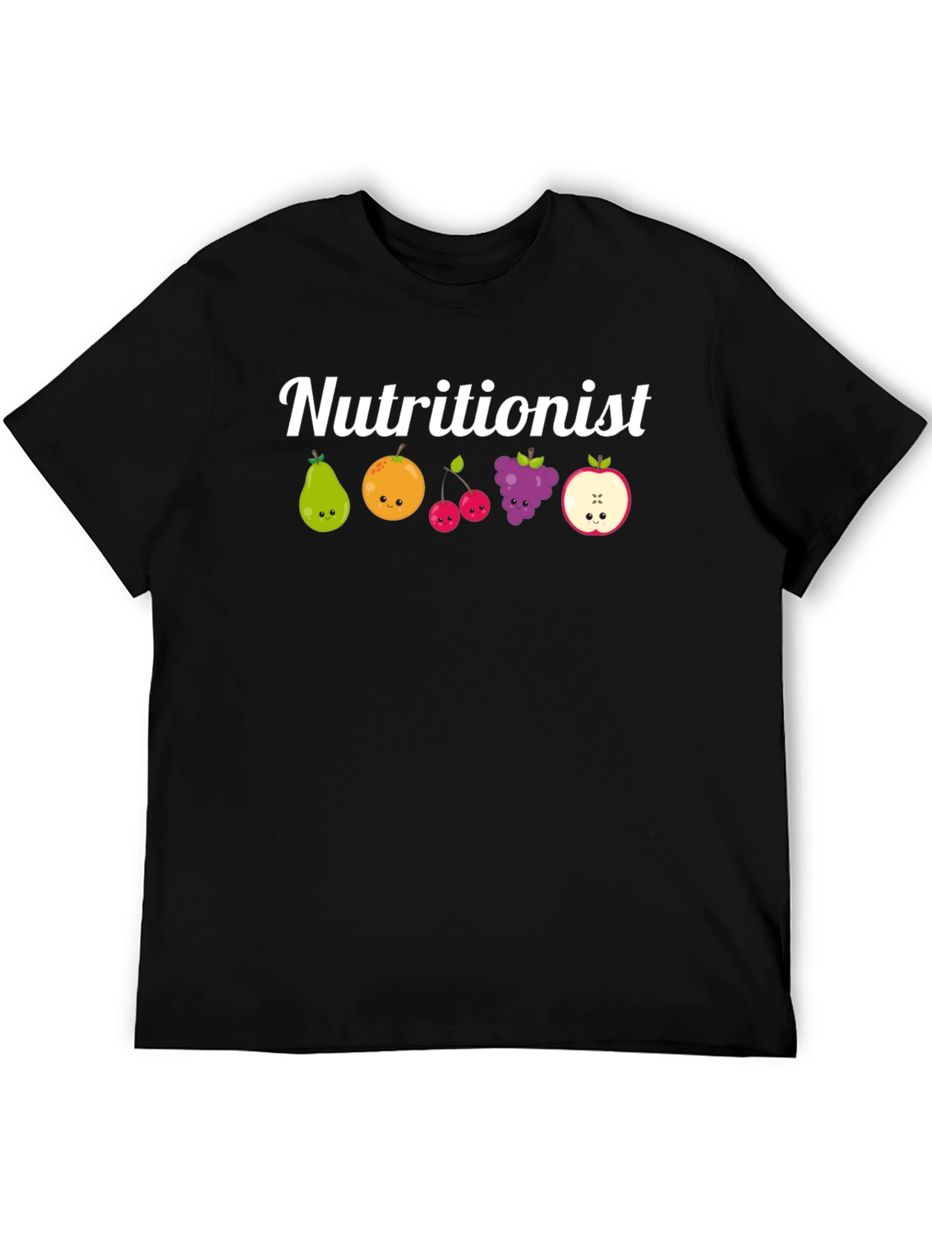Nutritionist Fruit Graphic Black T-Shirt