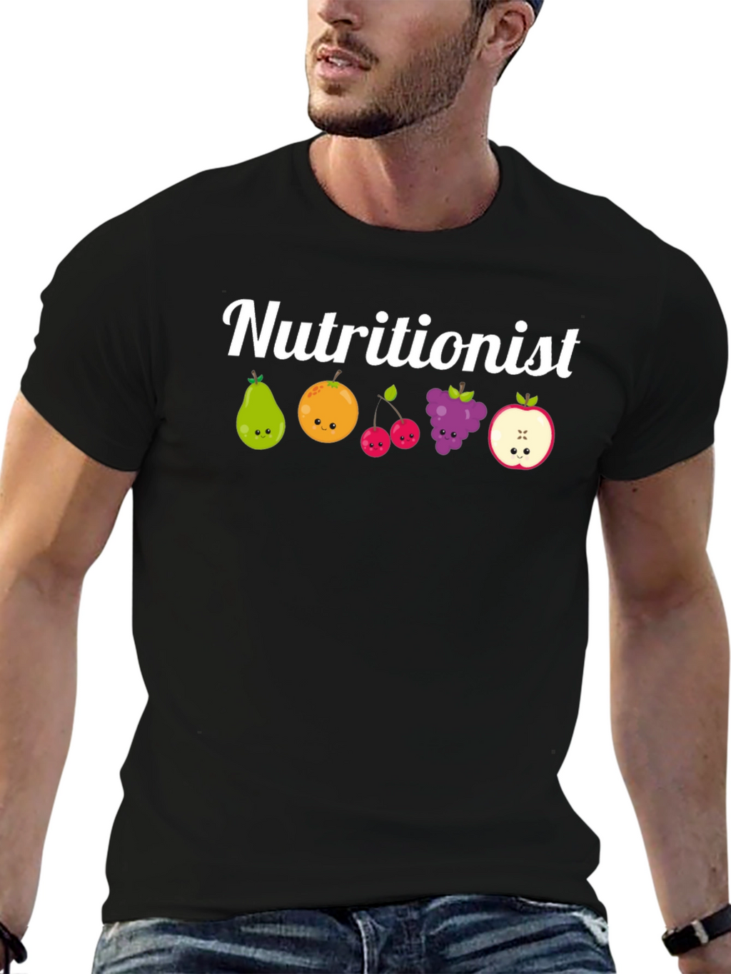 Nutritionist Fruit Graphic Black T-Shirt