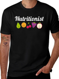 Nutritionist Fruit Graphic Black T-Shirt