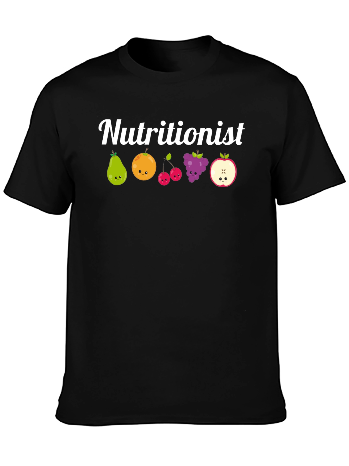 Nutritionist Fruit Graphic Black T-Shirt