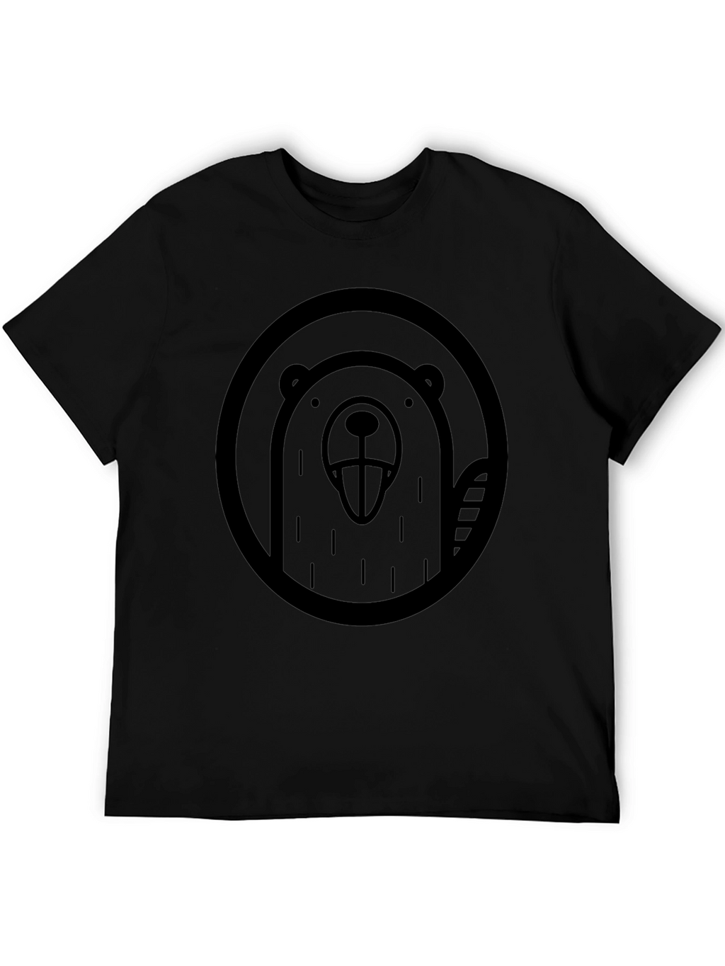 Mens Black Beaver Graphic T-Shirt