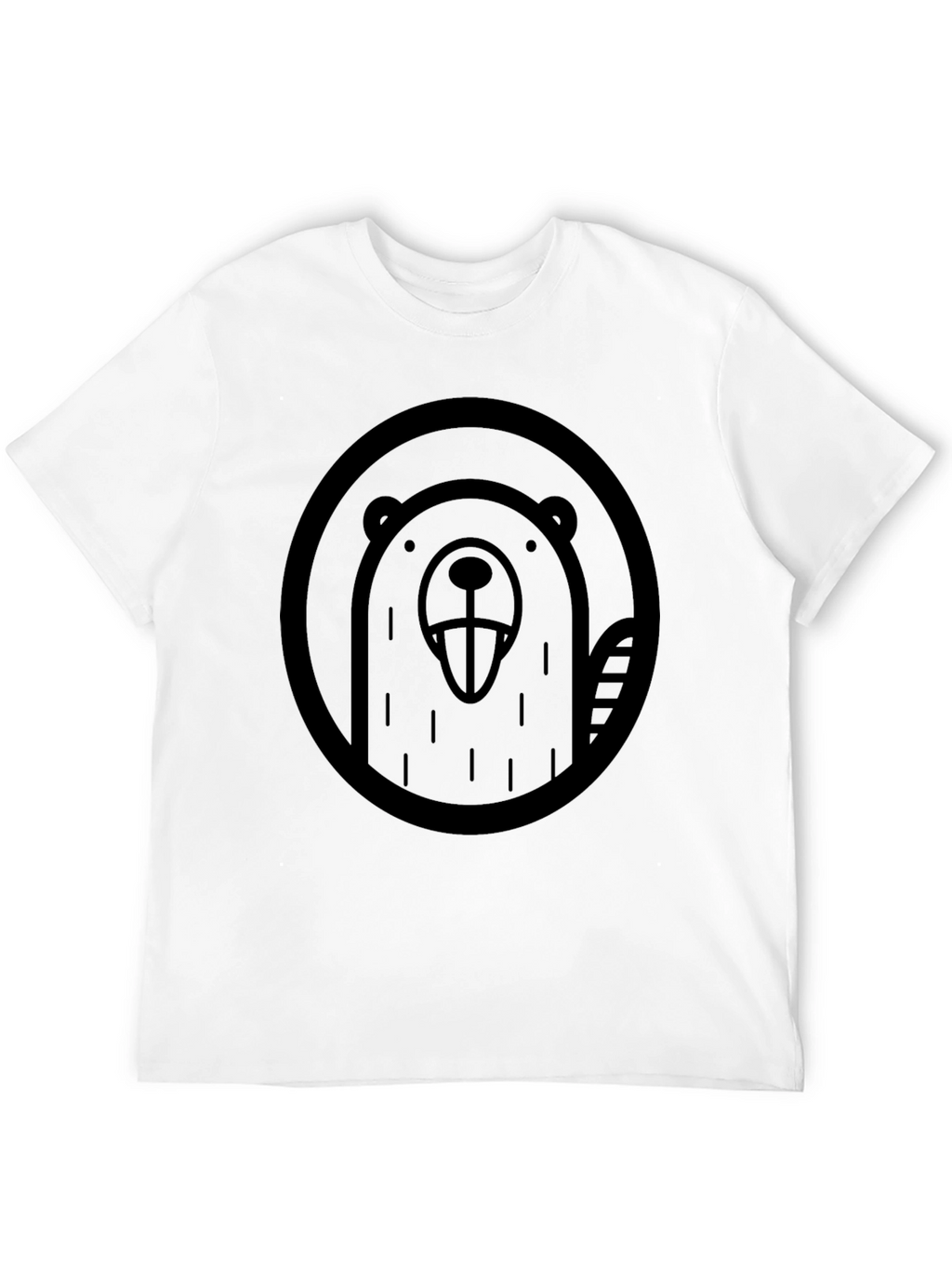 Mens Black Beaver Graphic T-Shirt