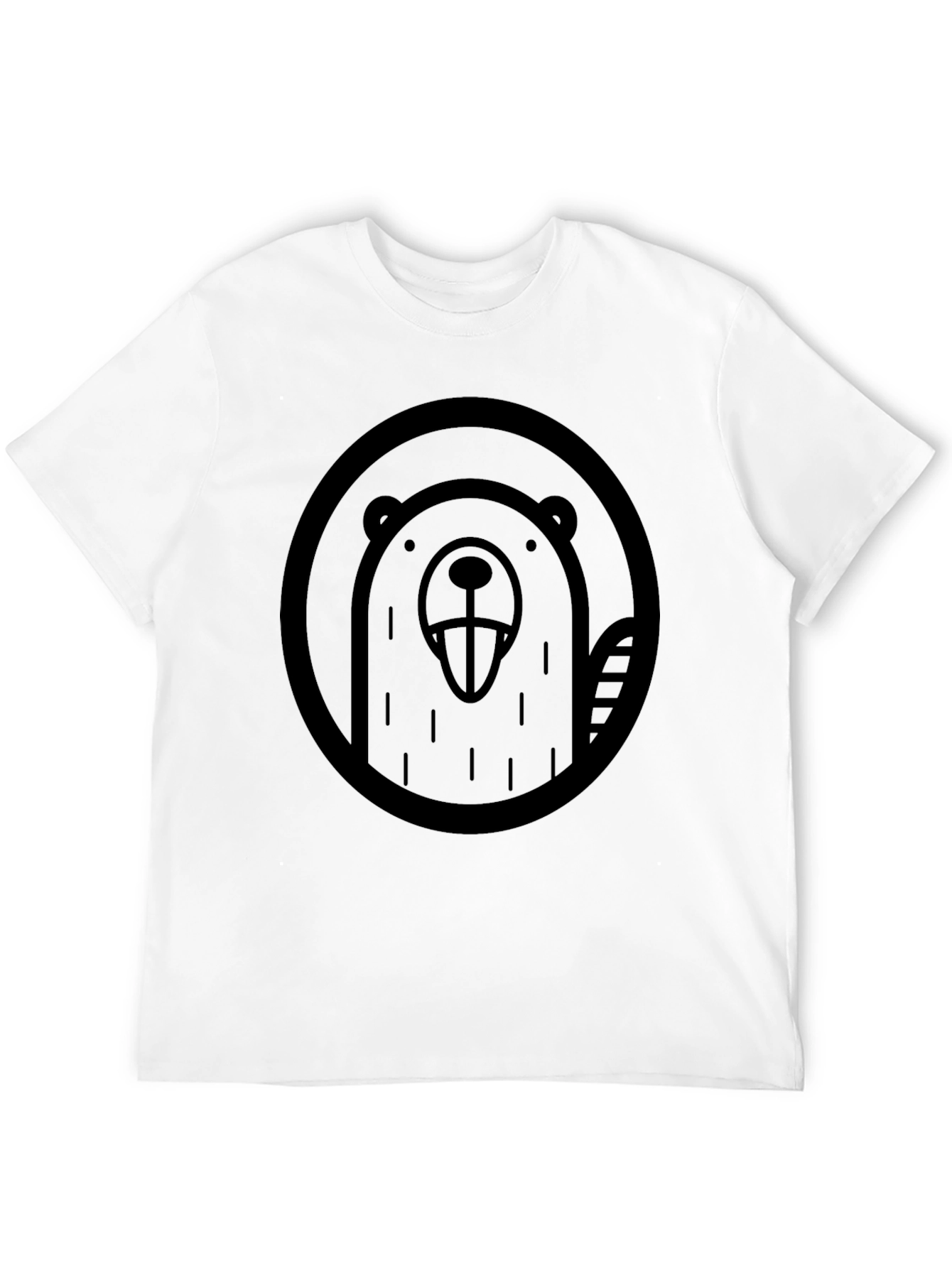 Mens Black Beaver Graphic T-Shirt