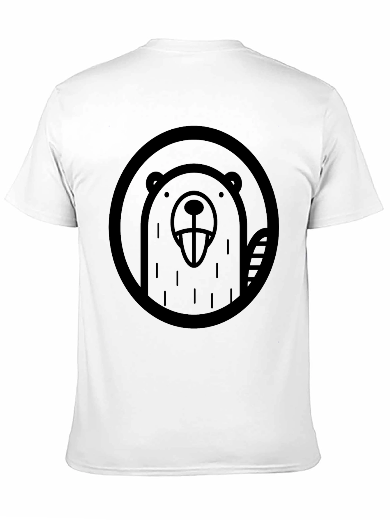 Mens Black Beaver Graphic T-Shirt