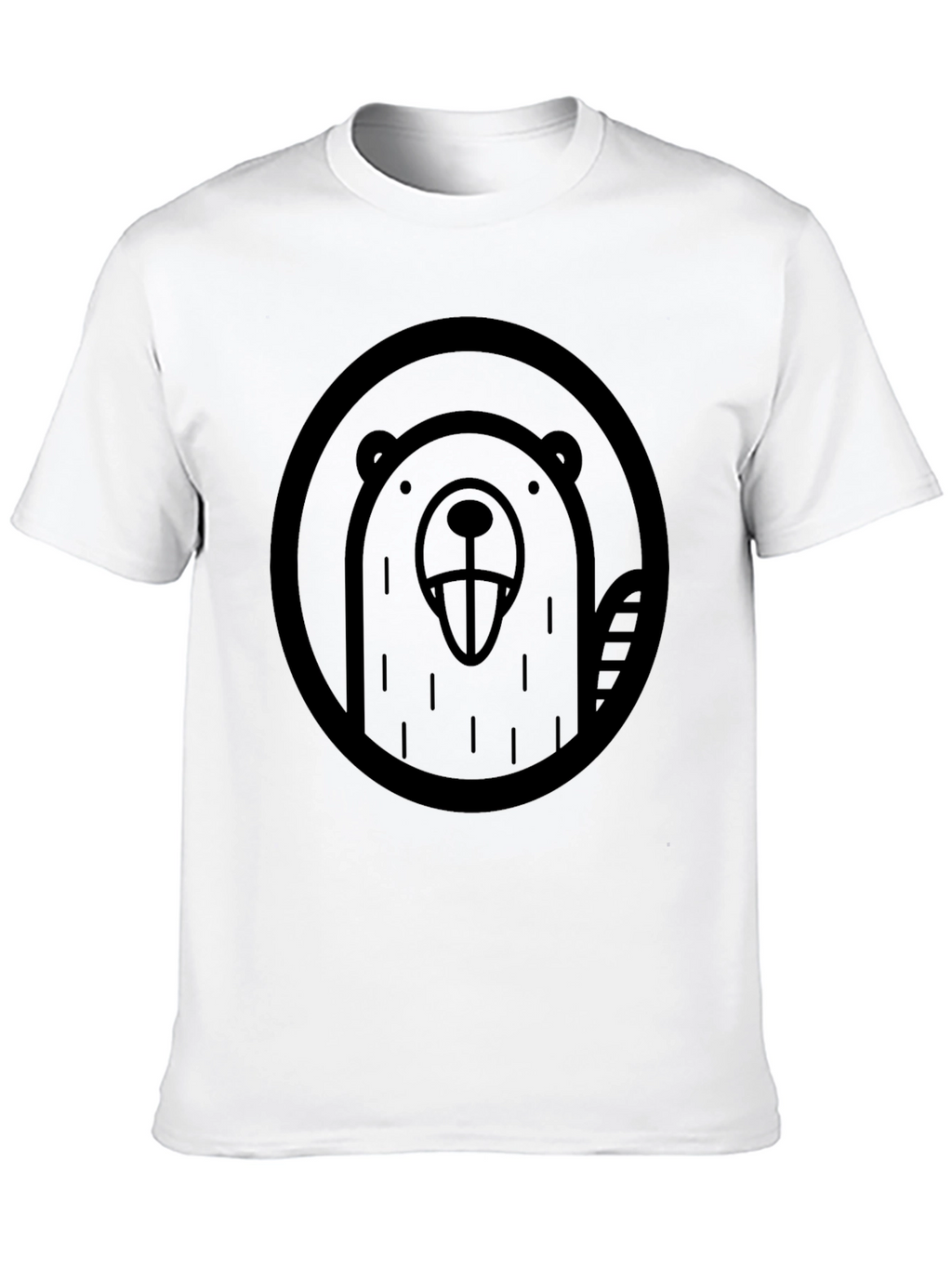 Mens Black Beaver Graphic T-Shirt
